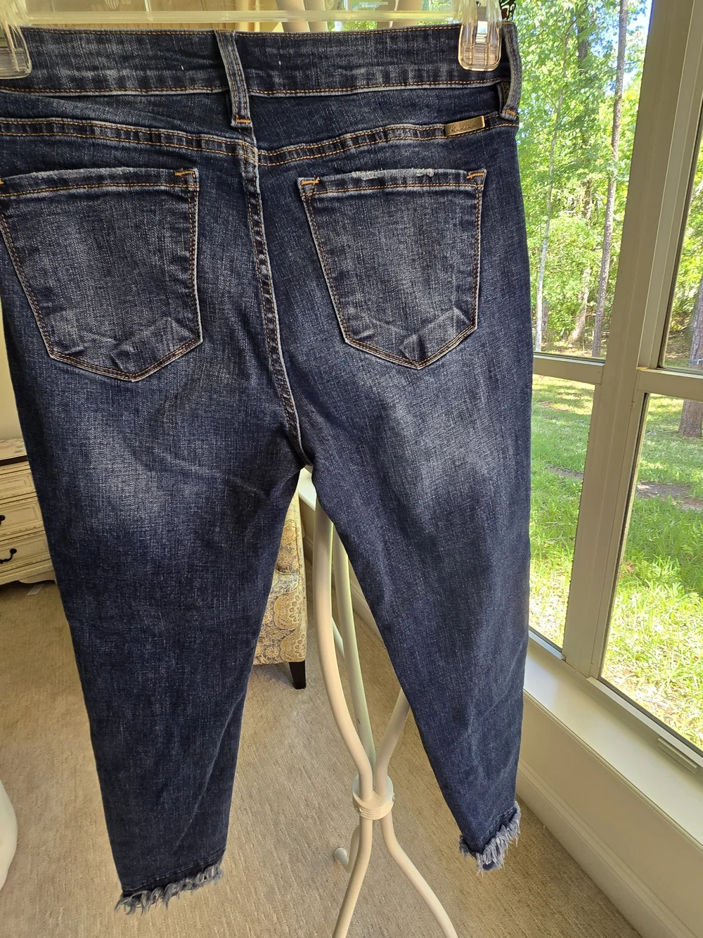 KanCan Dark Blue Distressed Ankle Jeans - Picture 3 of 7
